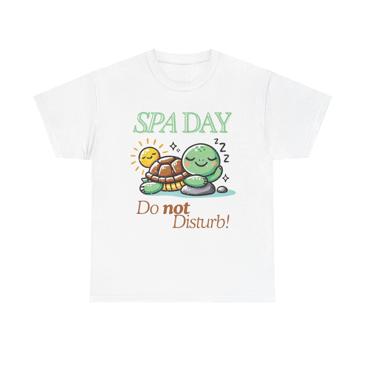 Relaxing Turtle ‘SPA Day, Do Not Disturb’ Unisex Cotton Tee – Cozy and Chill Vibes!