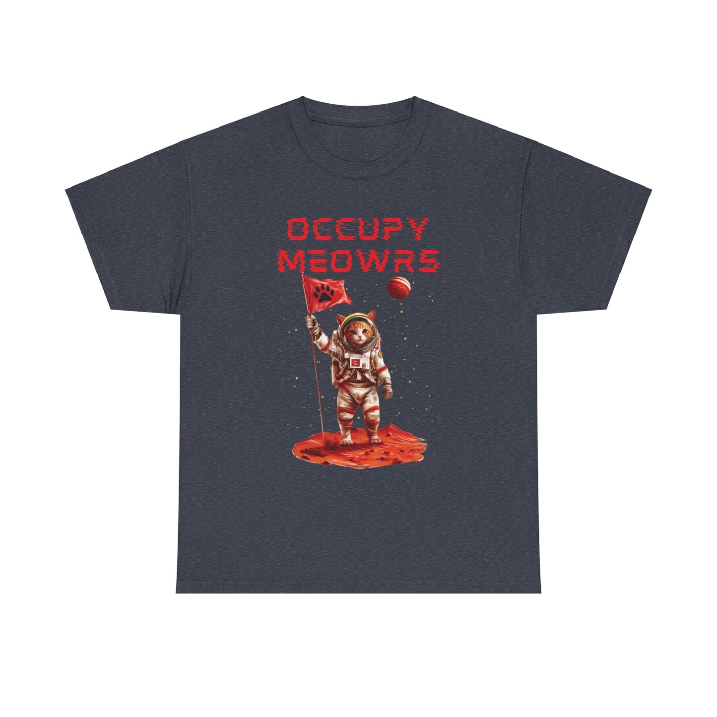 “Occupy Meowrs" Unisex Cotton Tee – Space Adventure with a Cat-titude!