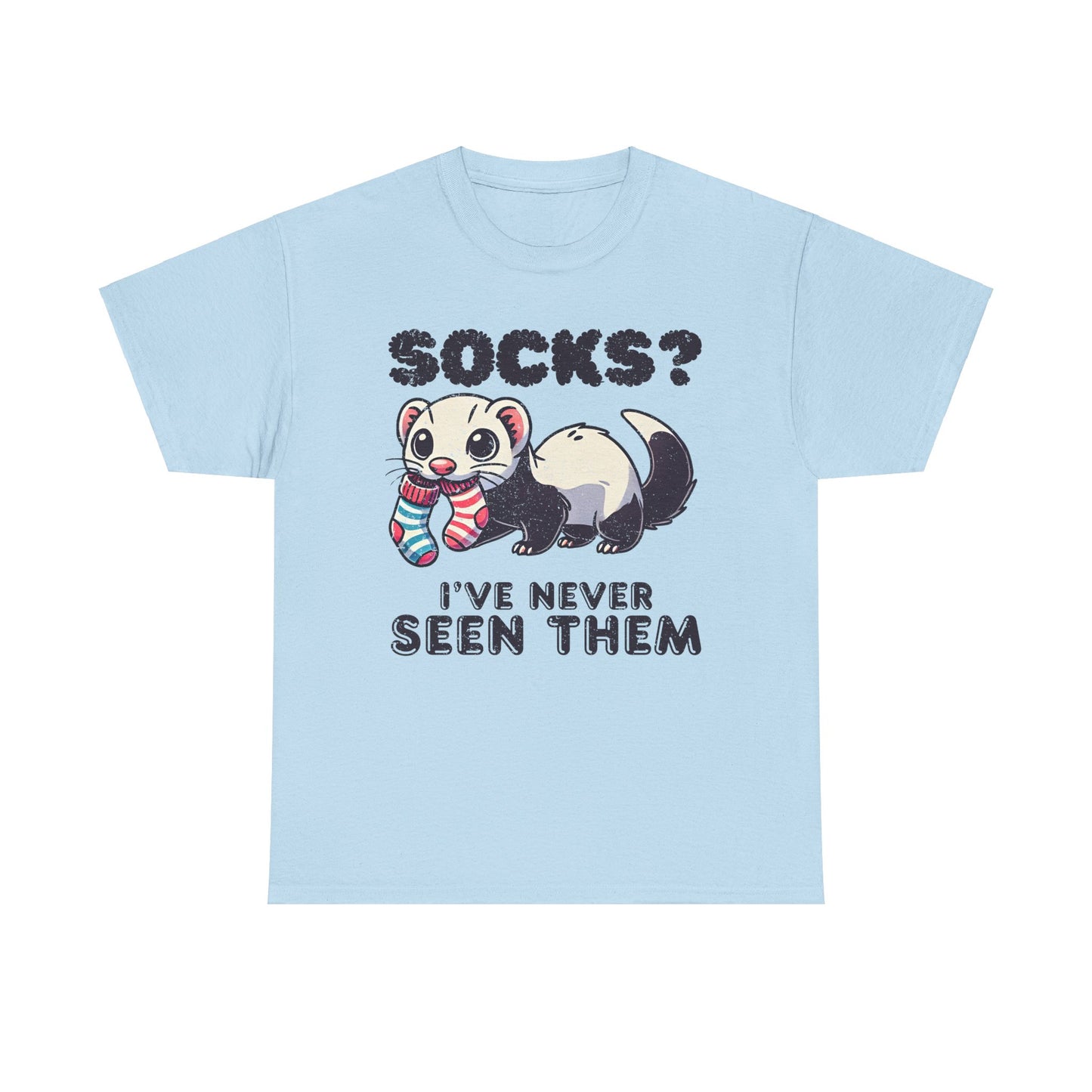 Mischievous Ferret 'Socks? I've Never Seen Them' Unisex Tee – Cozy and Fun!