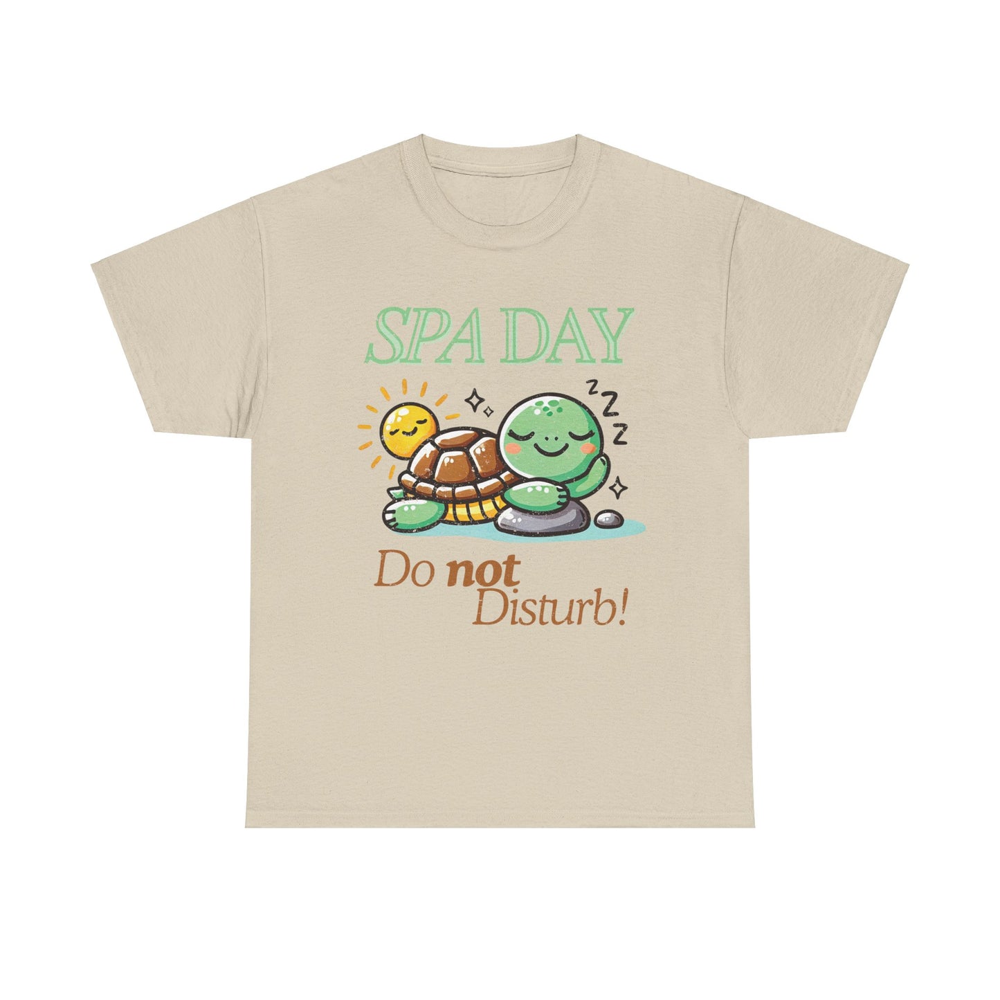 Relaxing Turtle ‘SPA Day, Do Not Disturb’ Unisex Cotton Tee – Cozy and Chill Vibes!