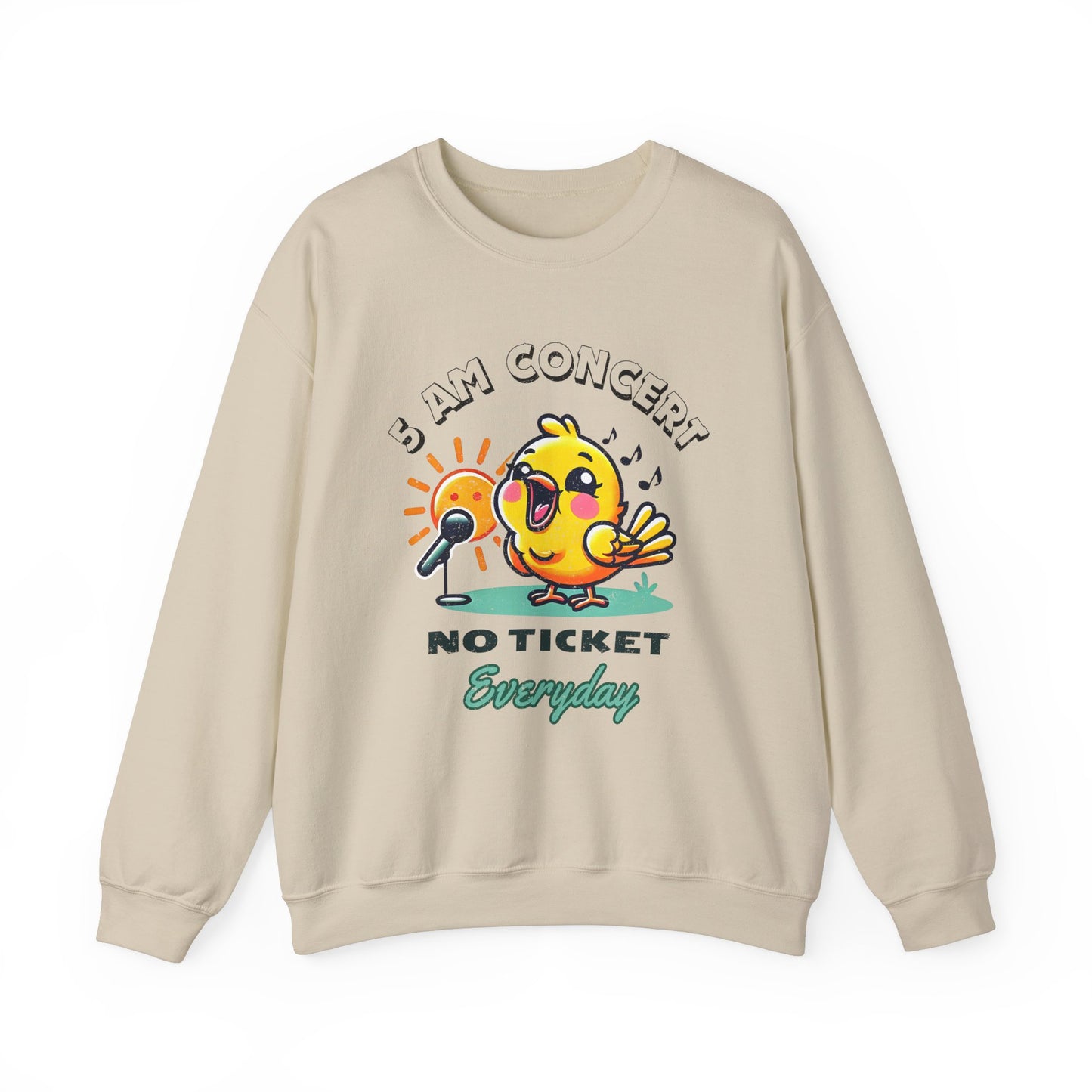 Cheerful '5 AM Concert' Unisex Crewneck Sweatshirt – Cozy and Fun for Early Birds!