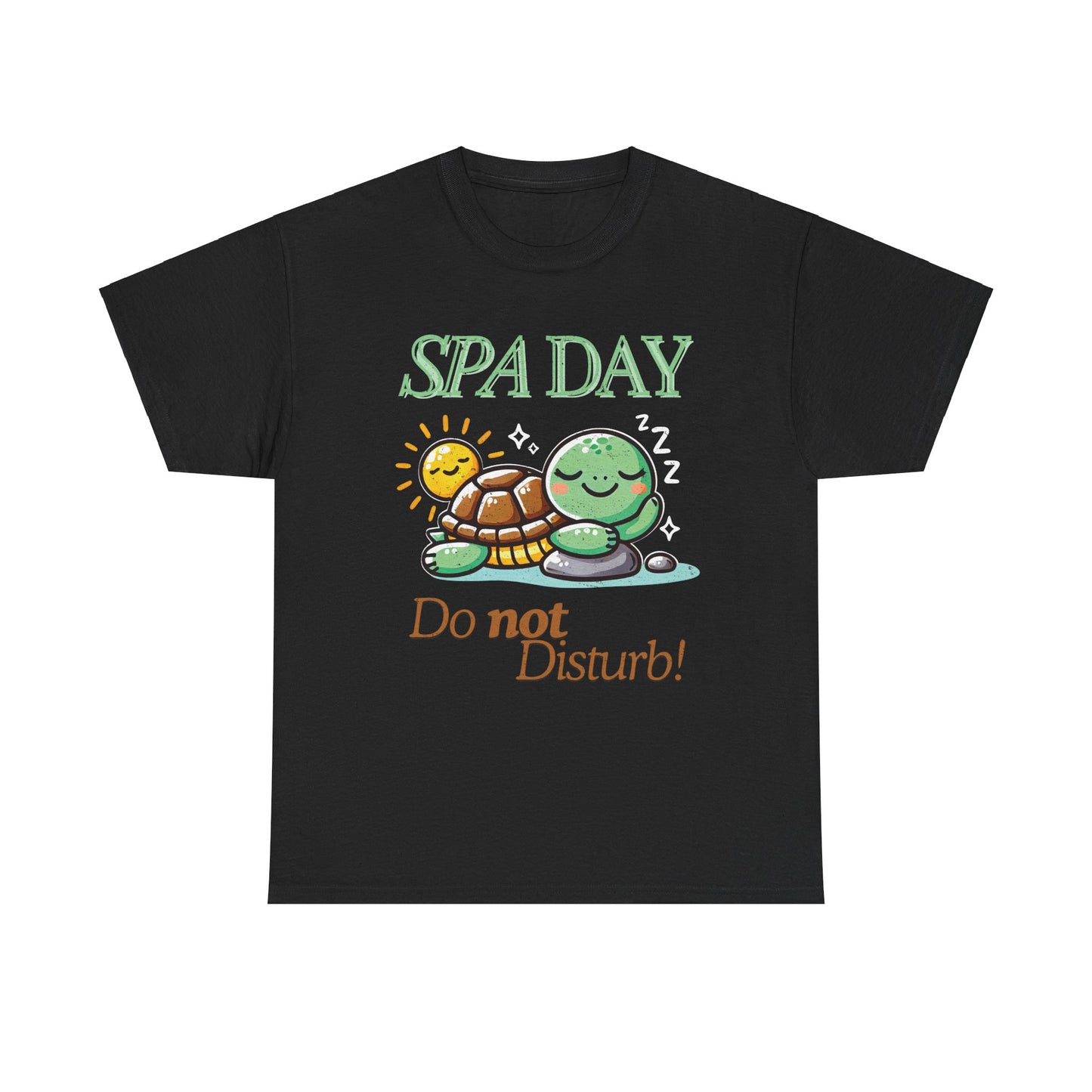 Relaxing Turtle ‘SPA Day, Do Not Disturb’ Unisex Cotton Tee – Cozy and Chill Vibes!
