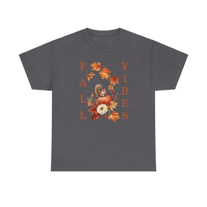 Vintage Fall Vibes: Squirrel & Pumpkin Unisex Cozy Cotton Tee