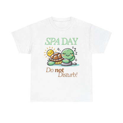 Relaxing Turtle ‘SPA Day, Do Not Disturb’ Unisex Cotton Tee – Cozy and Chill Vibes!