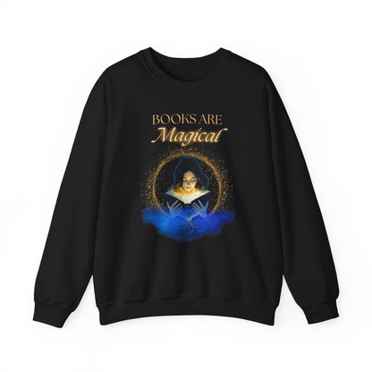 Cozy 'Books Are Magical' Unisex Crewneck Sweatshirt – Perfect for Book Lovers!