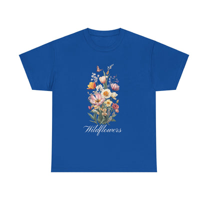 Wildflowers Unisex Cotton Tee - Floral Graphic Shirt for Nature Lovers