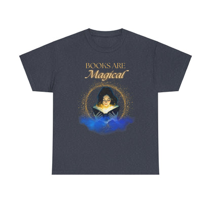 Cozy 'Books Are Magical' Unisex Cotton Tee – Perfect for Book Lovers!