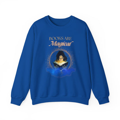 Cozy 'Books Are Magical' Unisex Crewneck Sweatshirt – Perfect for Book Lovers!