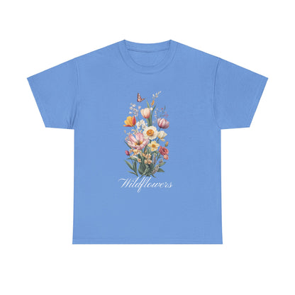 Wildflowers Unisex Cotton Tee - Floral Graphic Shirt for Nature Lovers