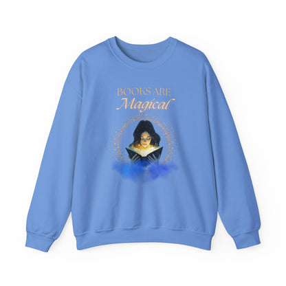 Cozy 'Books Are Magical' Unisex Crewneck Sweatshirt – Perfect for Book Lovers!