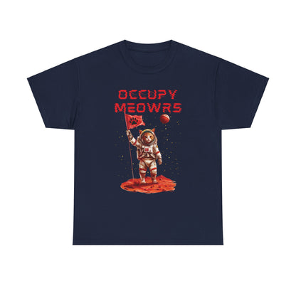 “Occupy Meowrs" Unisex Cotton Tee – Space Adventure with a Cat-titude!