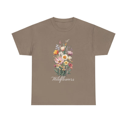 Wildflowers Unisex Cotton Tee - Floral Graphic Shirt for Nature Lovers