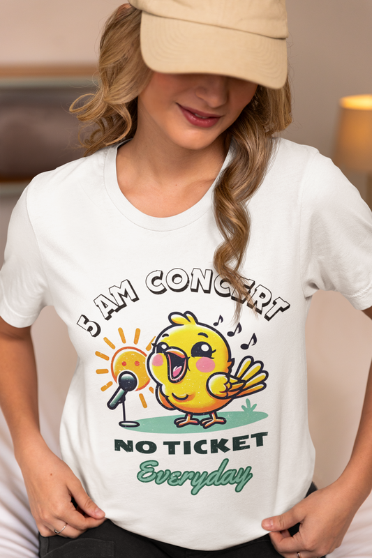 Cheerful '5 AM Concert' Unisex Cotton Tee – Cozy and Fun for Early Birds!