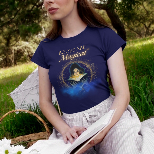 Cozy 'Books Are Magical' Unisex Cotton Tee – Perfect for Book Lovers!