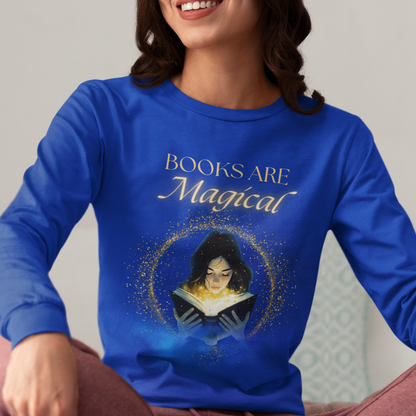 Cozy 'Books Are Magical' Unisex Crewneck Sweatshirt – Perfect for Book Lovers!