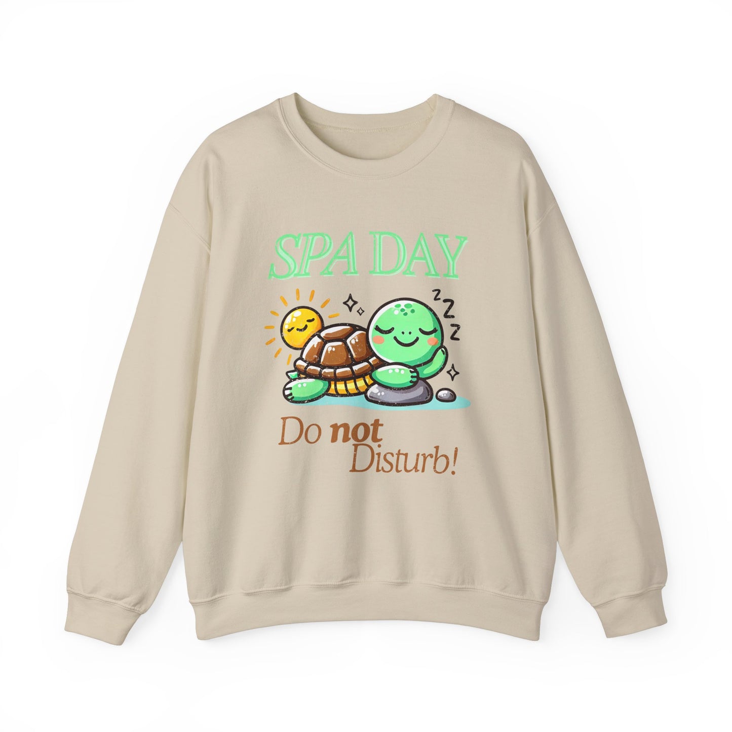 Relaxing Turtle ‘SPA Day, Do Not Disturb’ Unisex Crewneck Sweatshirt – Cozy & Carefree Vibes!