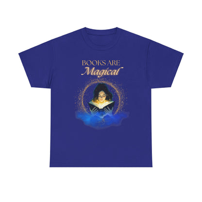 Cozy 'Books Are Magical' Unisex Cotton Tee – Perfect for Book Lovers!