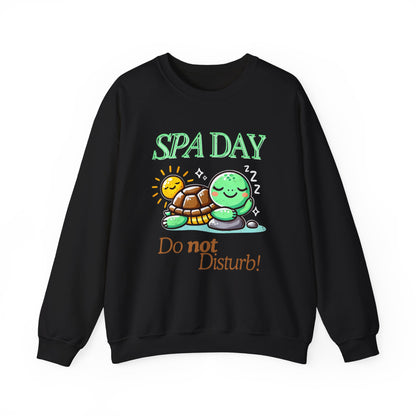 Relaxing Turtle ‘SPA Day, Do Not Disturb’ Unisex Crewneck Sweatshirt – Cozy & Carefree Vibes!