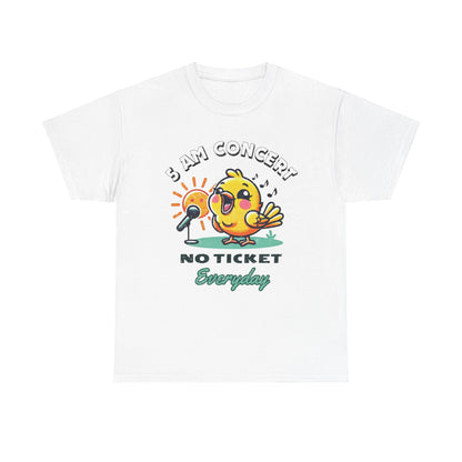 Cheerful '5 AM Concert' Unisex Cotton Tee – Cozy and Fun for Early Birds!