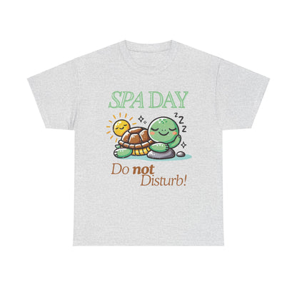 Relaxing Turtle ‘SPA Day, Do Not Disturb’ Unisex Cotton Tee – Cozy and Chill Vibes!