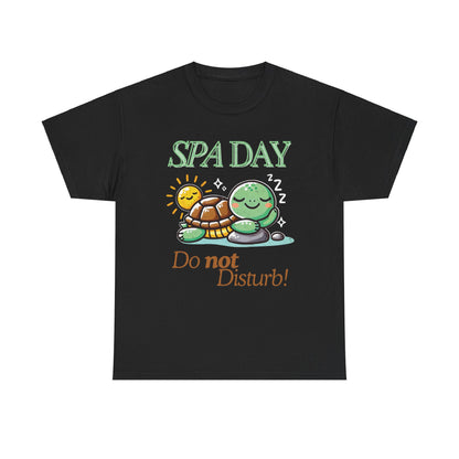 Relaxing Turtle ‘SPA Day, Do Not Disturb’ Unisex Cotton Tee – Cozy and Chill Vibes!