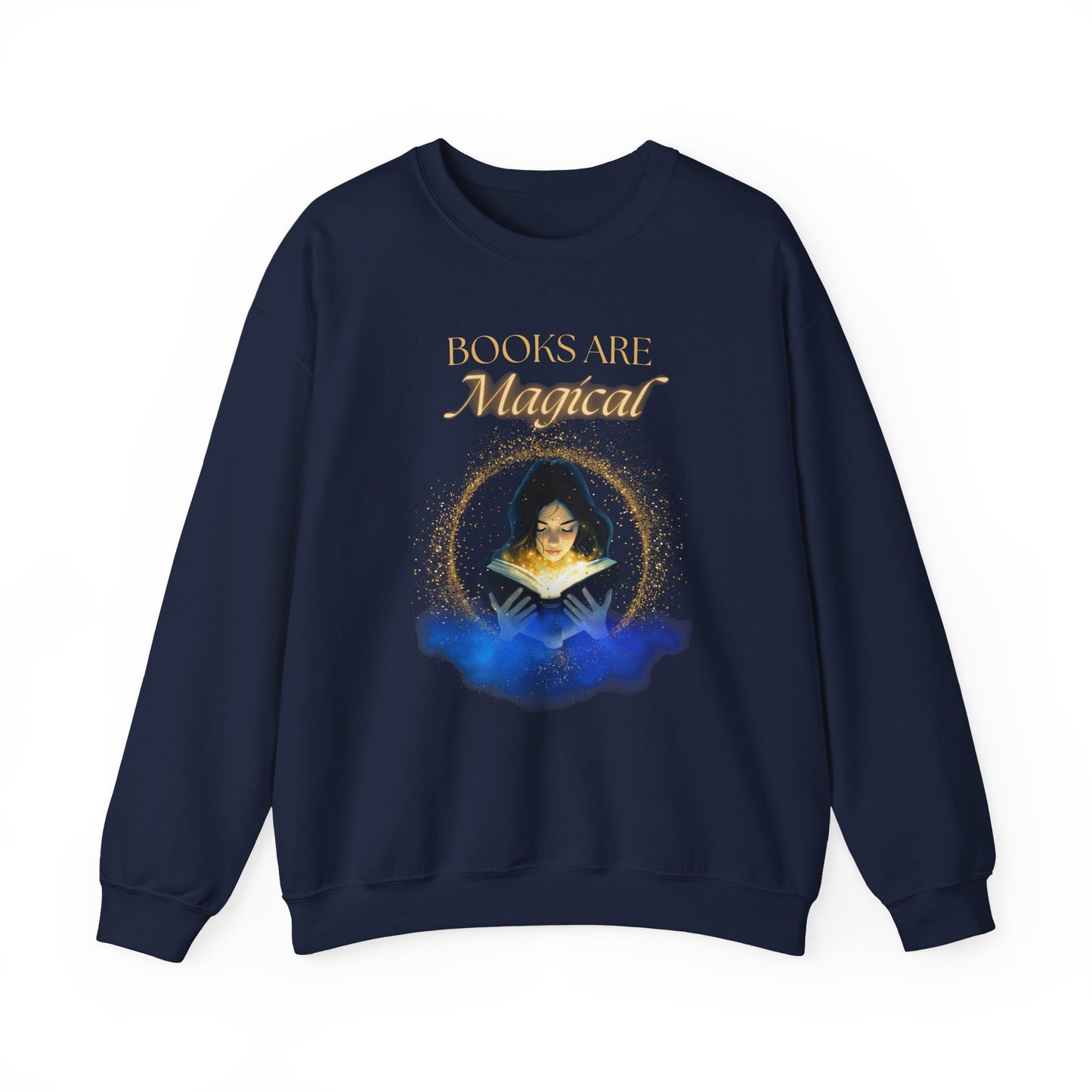 Cozy 'Books Are Magical' Unisex Crewneck Sweatshirt – Perfect for Book Lovers!