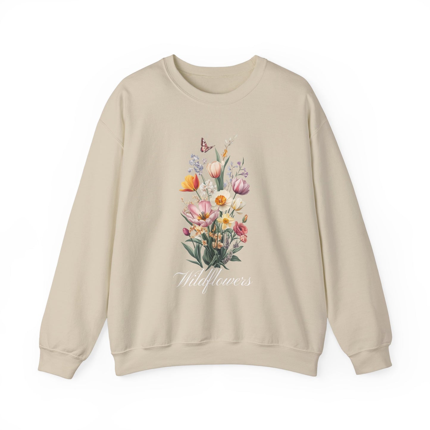 Wildflowers Unisex Crewneck Sweatshirt - Cozy Floral Graphic Pullover for Nature Lovers