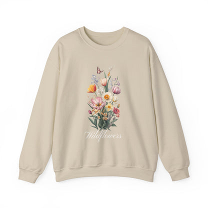 Wildflowers Unisex Crewneck Sweatshirt - Cozy Floral Graphic Pullover for Nature Lovers