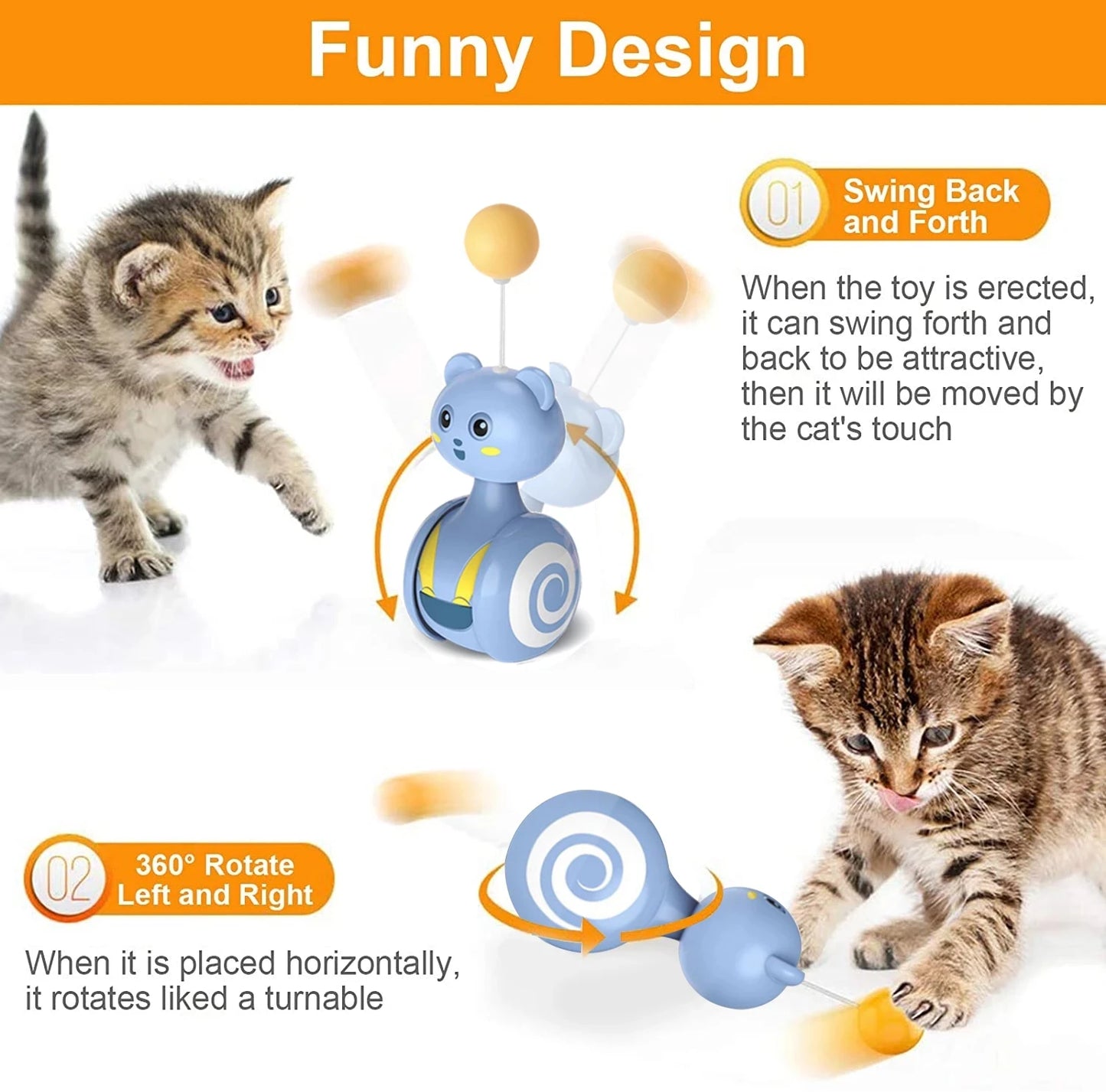 TumbleTease Balancing Tumbler Toy for Cats & Small Dogs